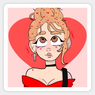 Heart babe cute girl illustration Sticker